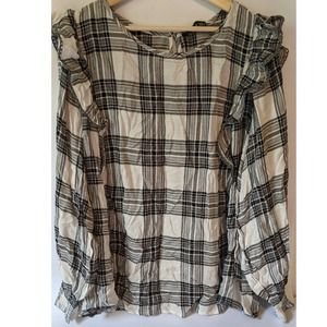 Jessica Simpson Plaid blouse with lace 3XL NWT